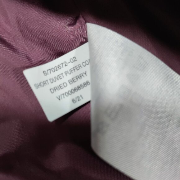 Banana Republic Dried Berry Short Duvet Puffer Coat Jacket Women's Size XL - Picture 7 of 11